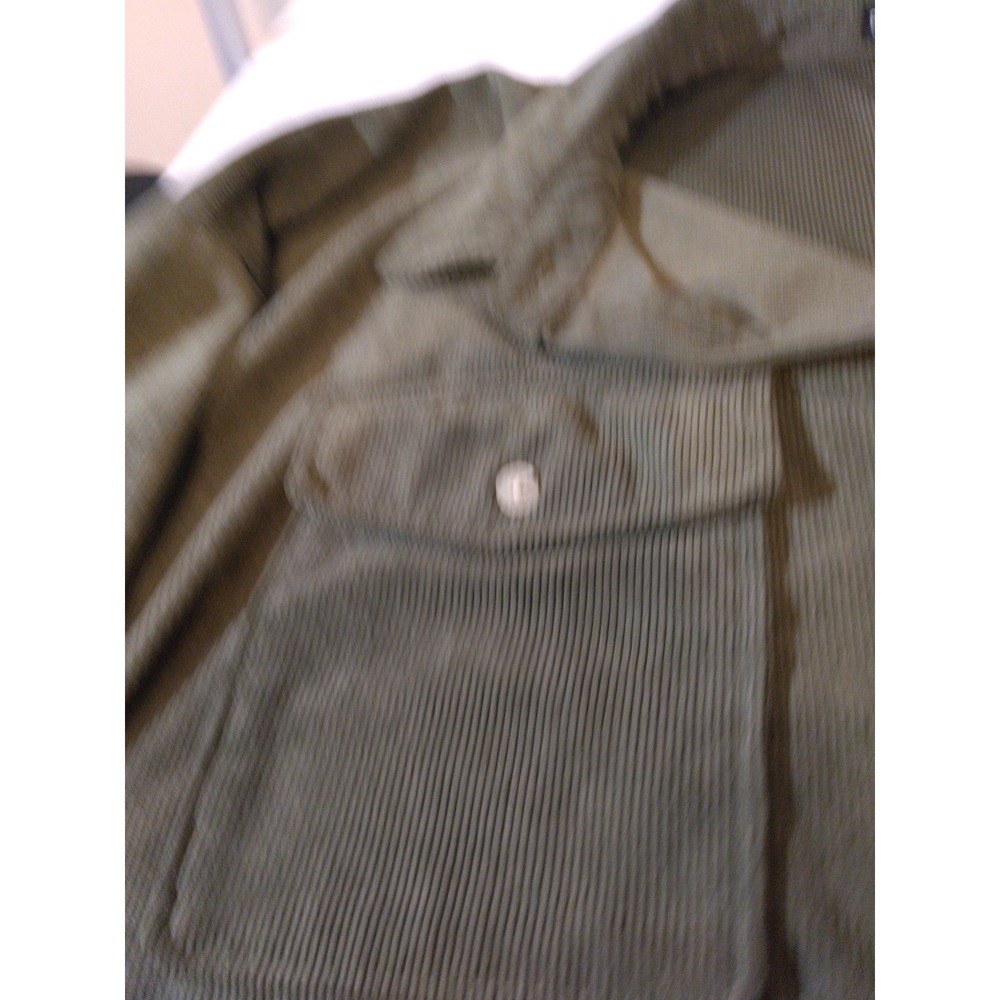 Mens Corduroy Button Down Shirt Size XL Green Workwear Outdoors Retro Layers - Picture 4 of 8
